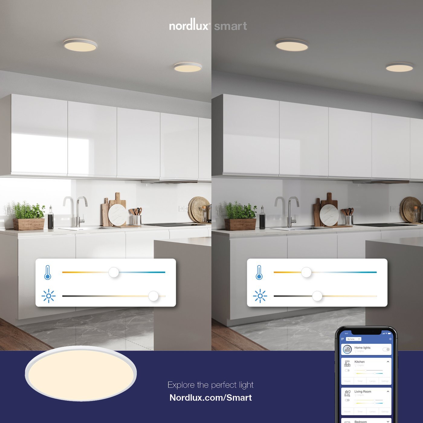 Nordlux Oja Flush Ceiling Light