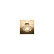 Riva Bathroom Semi Flush Ceiling Light in Polished Chrome with Ribbed Glass