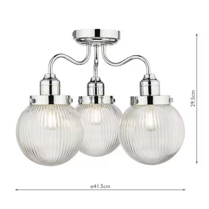 Tamara 3-Light Bathroom Semi Flush