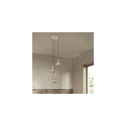 Triple Voronoi II Pendant with White Canopy