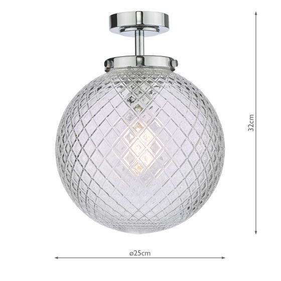 Dar Wayne Semi Flush Ceiling Light