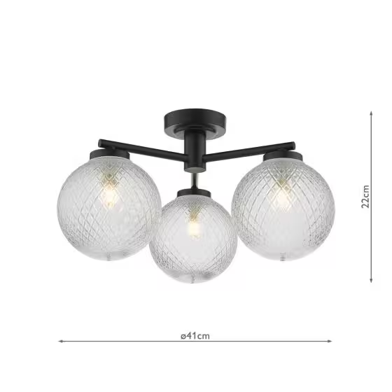 Wayne 3-Light Bathroom Semi Flush