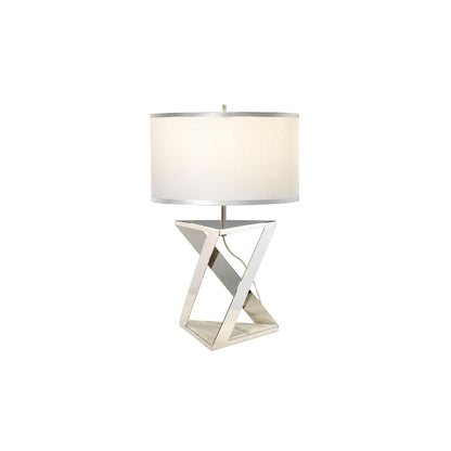 Aegeus 1-Light Table Lamp in Polished Nickel with Silver Shade