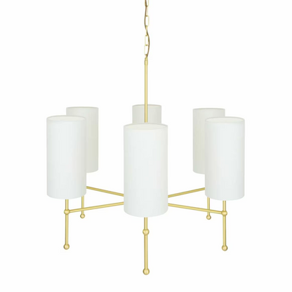 Arizona 6-Arm Modern Brass Chandelier