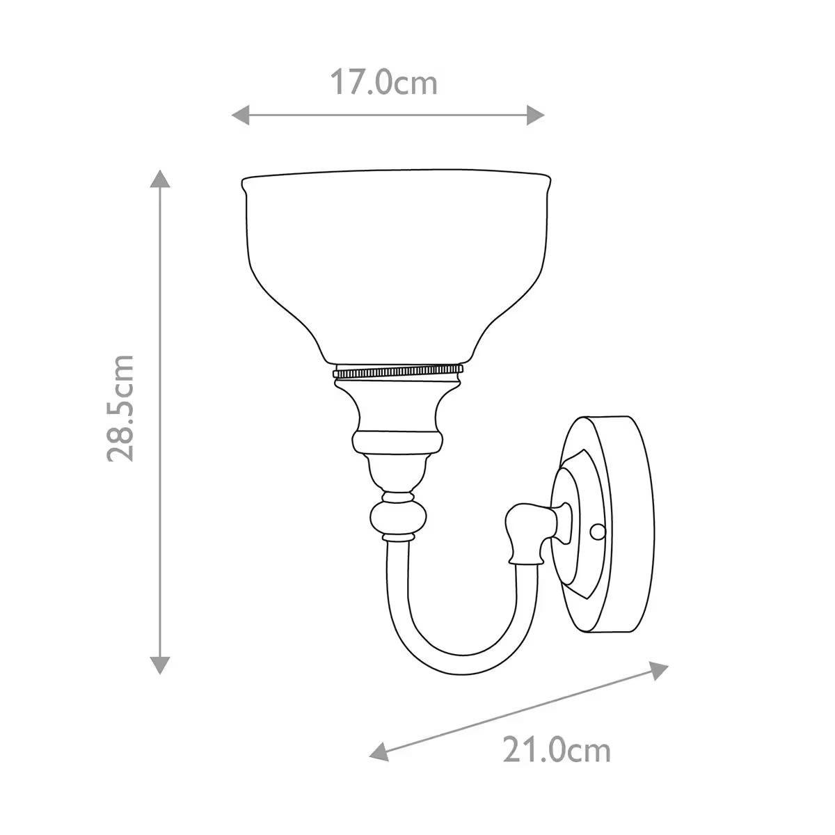 Cheadle 1-Light Wall Light in Polished Chrome