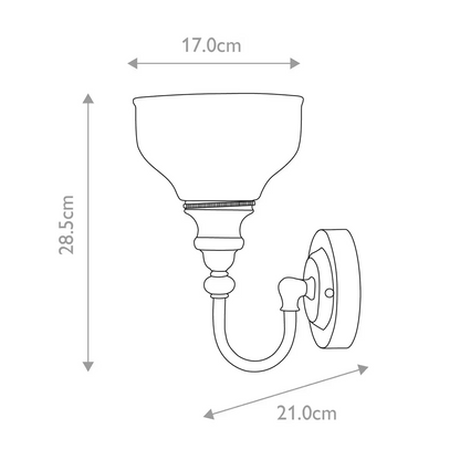 Cheadle 1-Light Wall Light in Polished Chrome