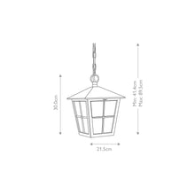 Canterbury 1-Light Chain Lantern in Black