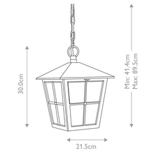 Canterbury 1-Light Chain Lantern in Black