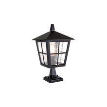 Canterbury 1-Light Pedestal Lantern in Black