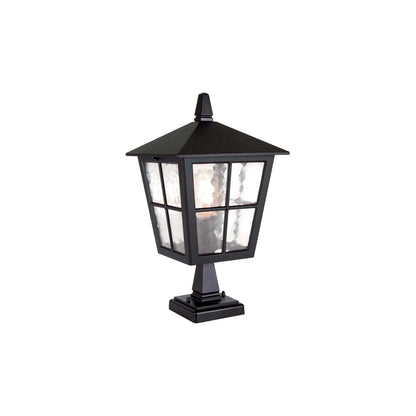 Canterbury 1-Light Pedestal Lantern in Black
