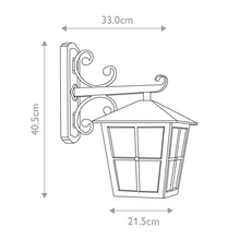 Canterbury 1-Light Wall Down Lantern in Black