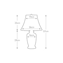 Blue Ginger Jar 1-Light Table Lamp in Blue with White Shade