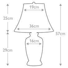 Blue Ginger Jar 1-Light Table Lamp in Blue with White Shade