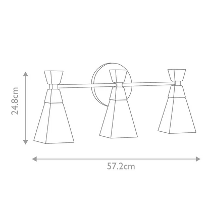 Bowtie 3lt Wall Light in Matt Black