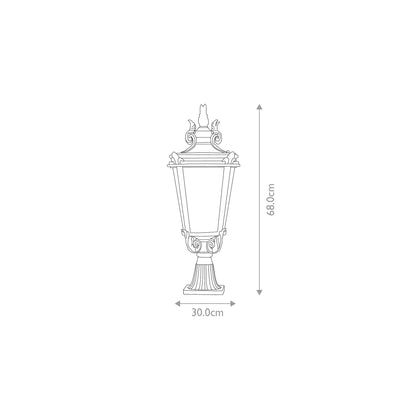 Baltimore 1-Light Pedestal Lantern in Weathered Bronze
