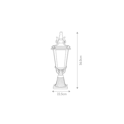 Baltimore 1-Light Pedestal Lantern in Weathered Bronze