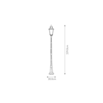 Baltimore 1-Light Large Lamp Post in Weathered Bronze