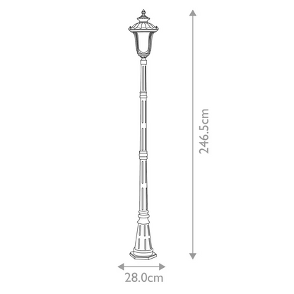 Chicago 1-Light Single Head Lamp Post in Textured Black
