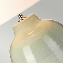 Chelsfield 1-Light Table Lamp in Pale Green and White with White Shade