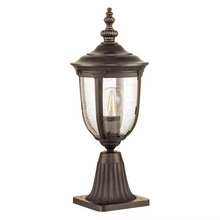 Cleveland 1-Light Small Pedestal Lantern in Weathered Bronze