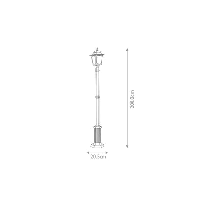 Chapel 1-Light Lamp Post in Black