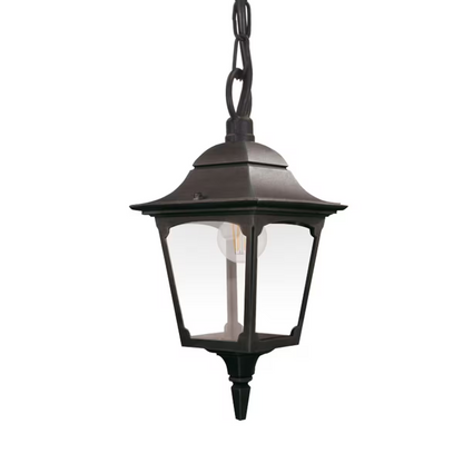 Chapel 1-Light Chain Pendant Lantern in Black