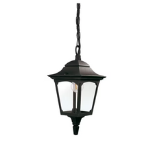 Chapel 1-Light Chain Pendant Lantern in Black