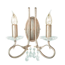 Christina 2-Light Wall Light in Silver and Gold Patina