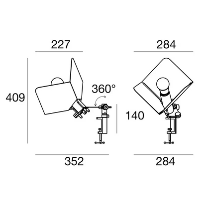 Triedro Morsetto Table & Wall Light