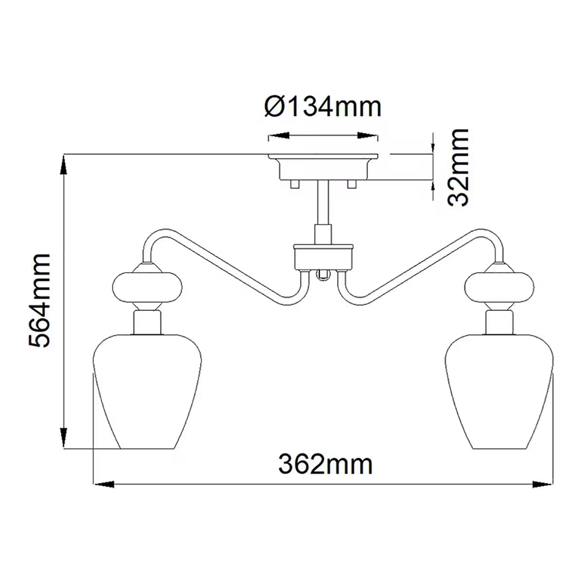 Armand 3-Light Semi Flush