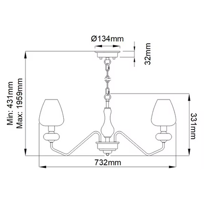 Armand 3-Light Chandelier