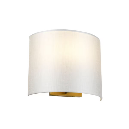 Cooper Curved Wall Light with Ivory Shade