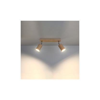 Berg 2 Ceiling Light in Natural Wood