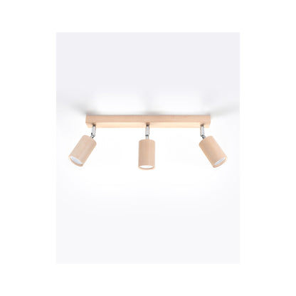 Berg 3 Ceiling Light in Natural Wood