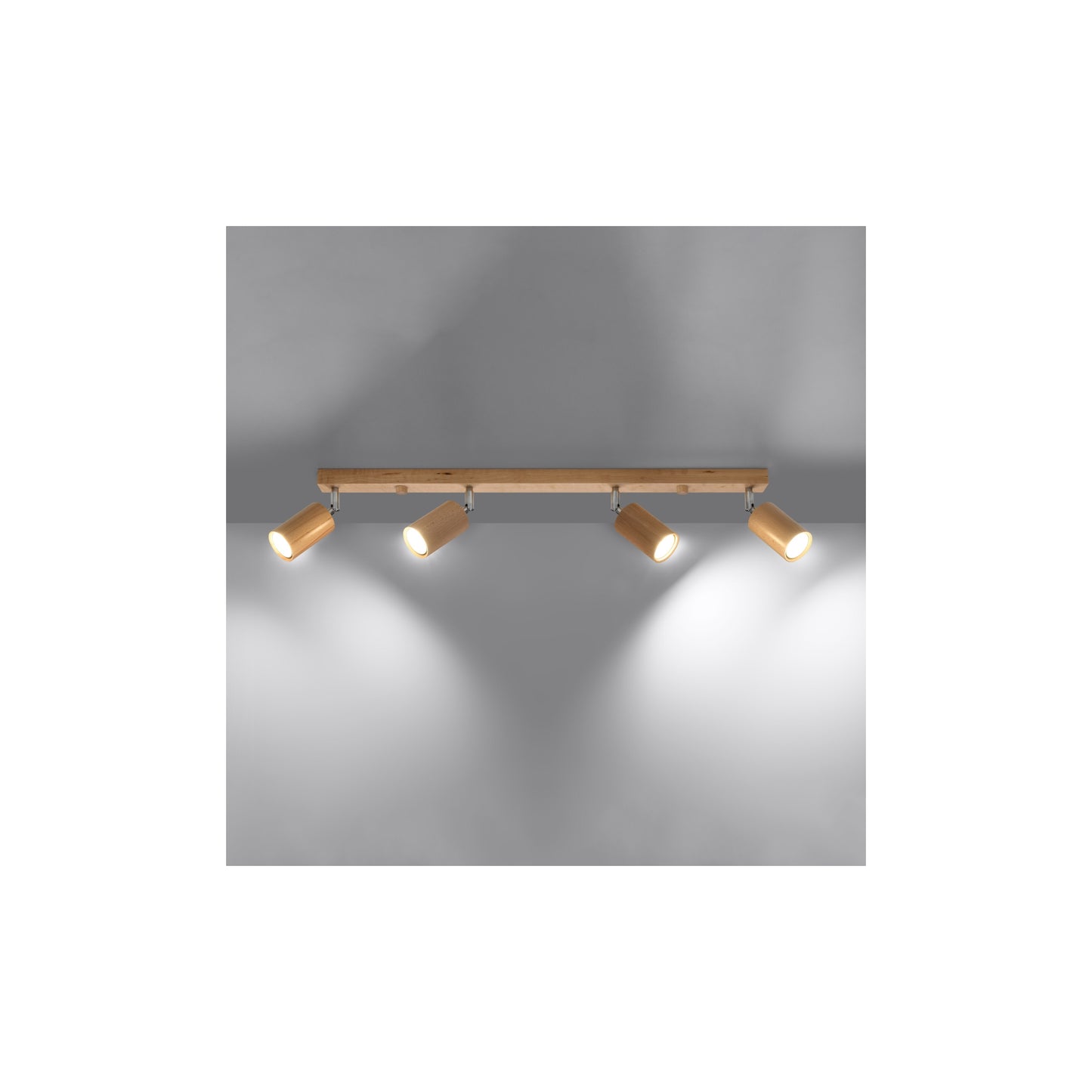 Berg 4 Ceiling Light in Natural Wood
