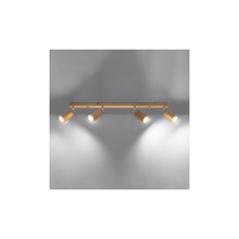 Berg 4 Ceiling Light in Natural Wood