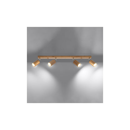 Berg 4 Ceiling Light in Natural Wood