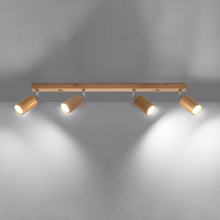 Berg 4 Ceiling Light in Natural Wood