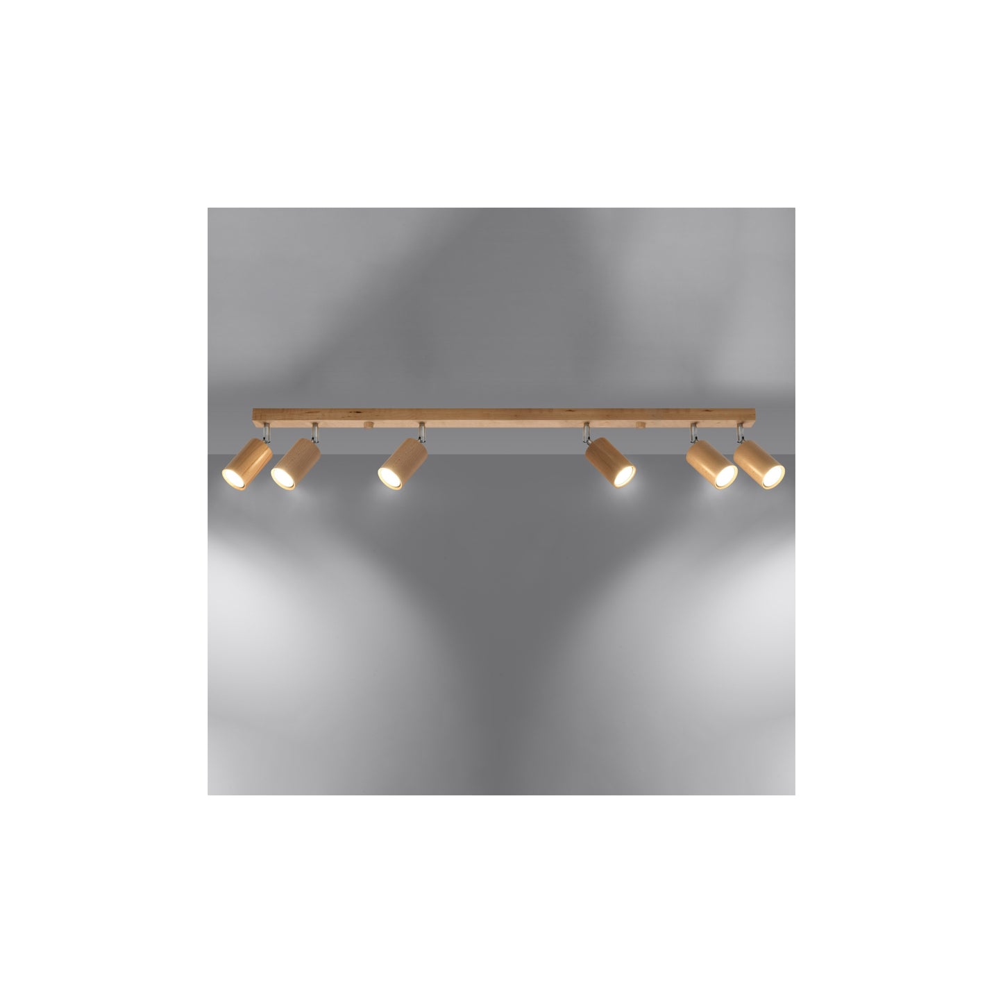Berg 6 Ceiling Light in Natural Wood