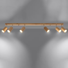 Berg 6 Ceiling Light in Natural Wood