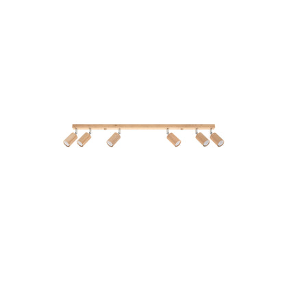 Berg 6 Ceiling Light in Natural Wood