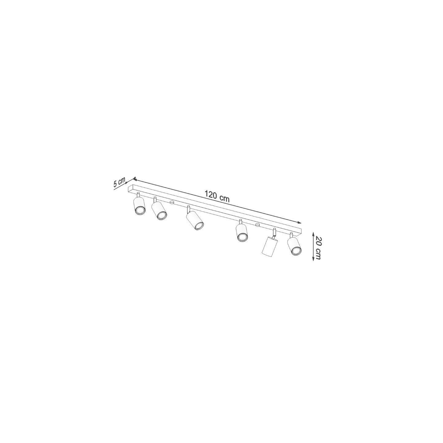 Berg 6 Ceiling Light in Natural Wood
