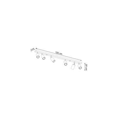 Berg 6 Ceiling Light in Natural Wood