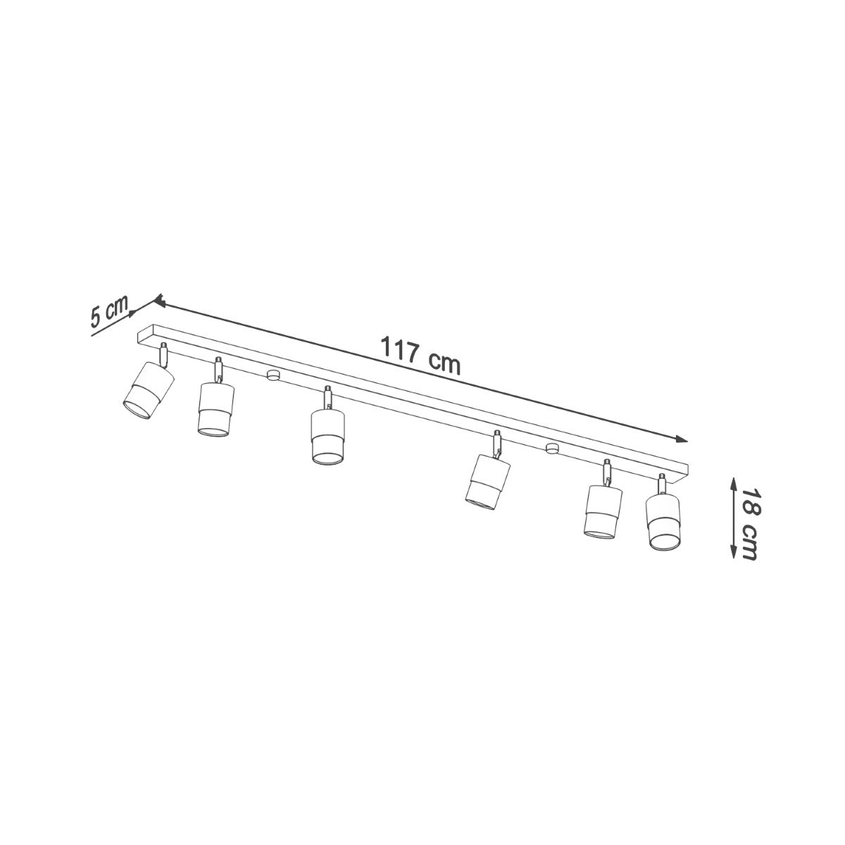 Sollux Nero Surface Ceiling Light