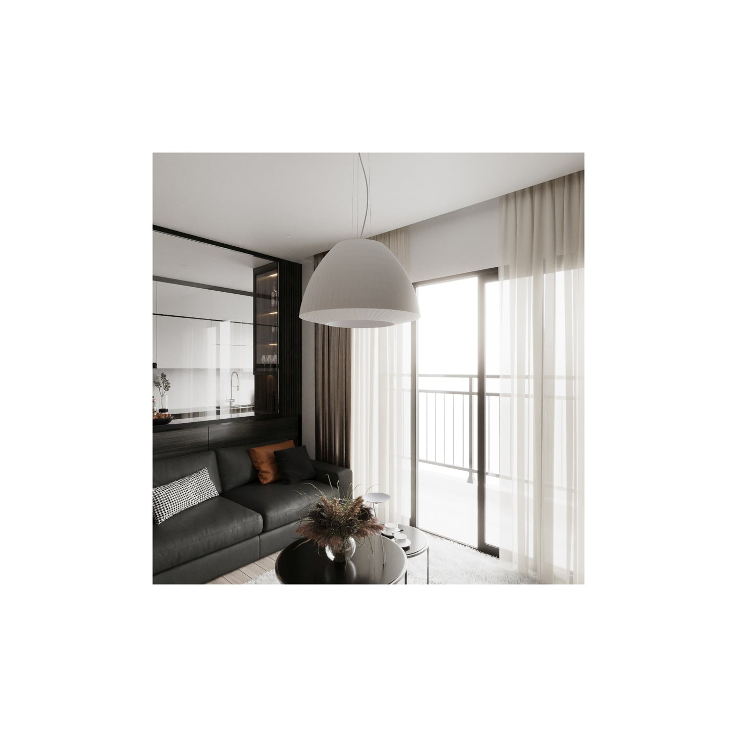 Bella 60 Chandelier in White