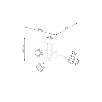 Beluci 3S Chandelier in Black