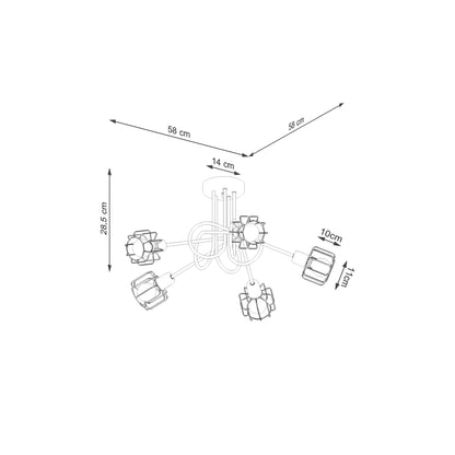 Beluci 5S Chandelier in Black