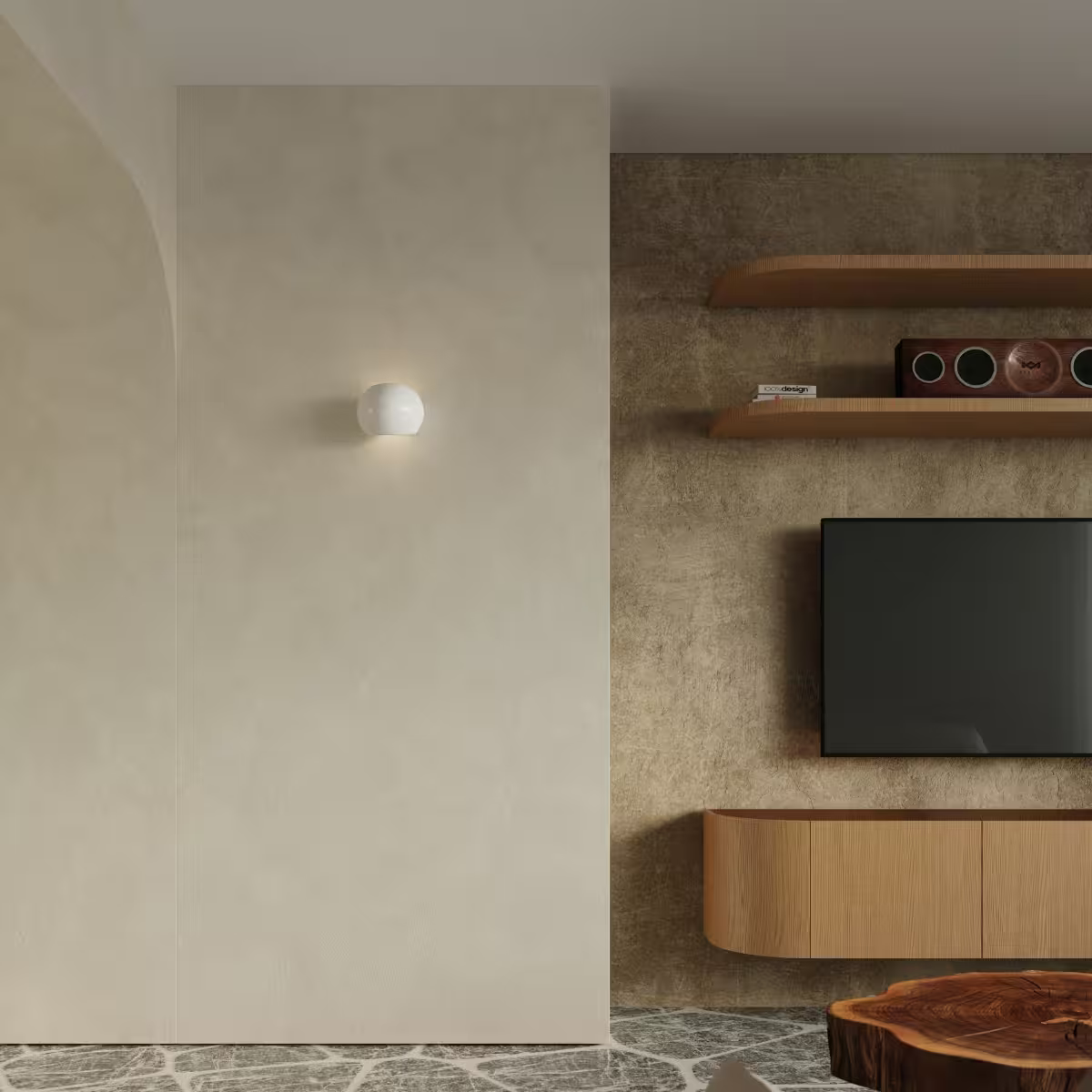 Globe Varnished Wall Light
