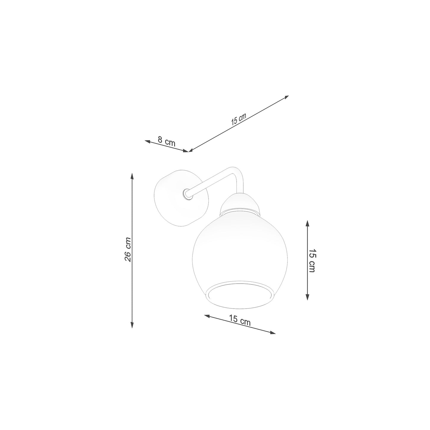 Alino 1 Wall Light in Black