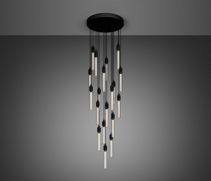 Heavy Metal 19-Light CASCADE Surface Pendant Chandelier